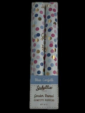 BNIB Blue Confetti Gender Reveal Confetti Poppers Set of 2